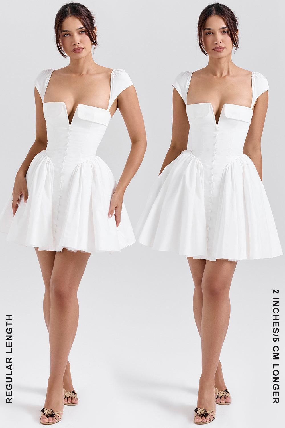 white cotton corset mini dress