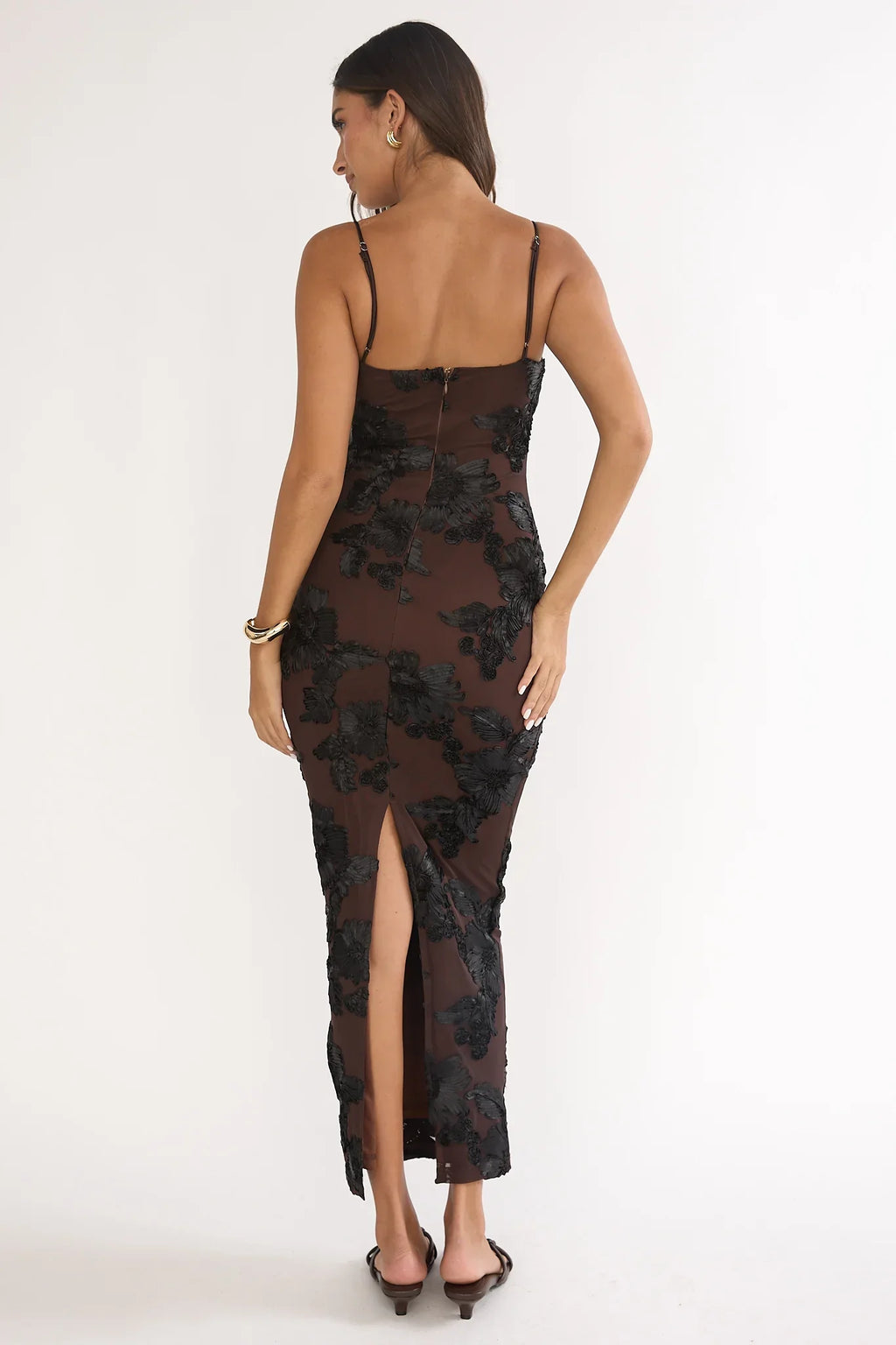 Kaela Cami Maxi Dress Embellished Chocolate