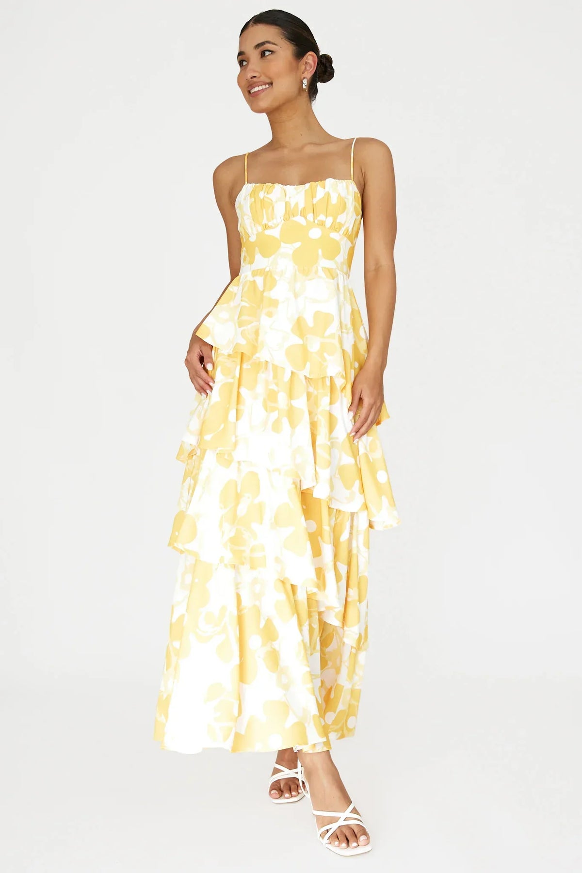 Hopeful Tiered Layered Maxi Dress Yellow
