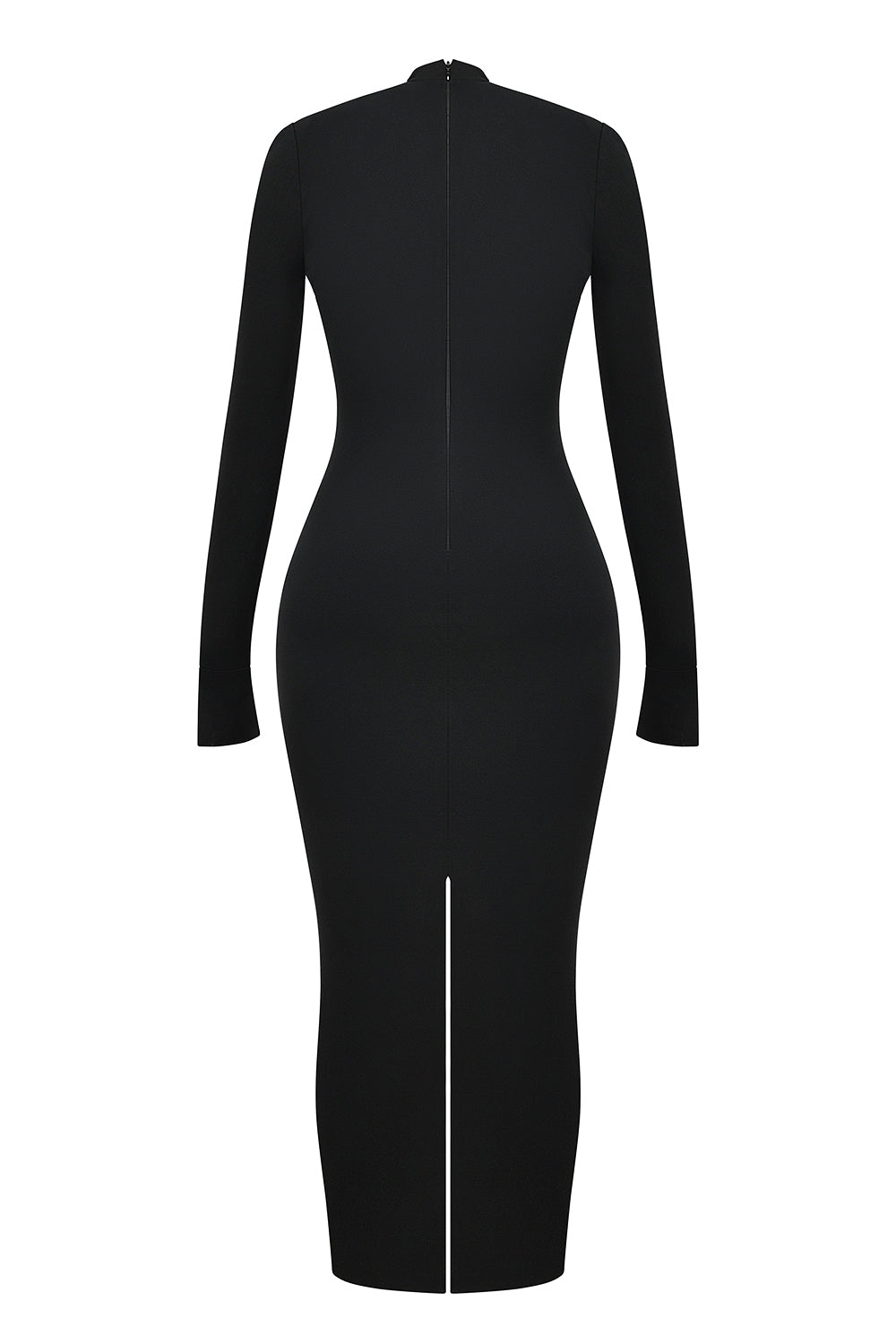 black turtleneck maxi dress