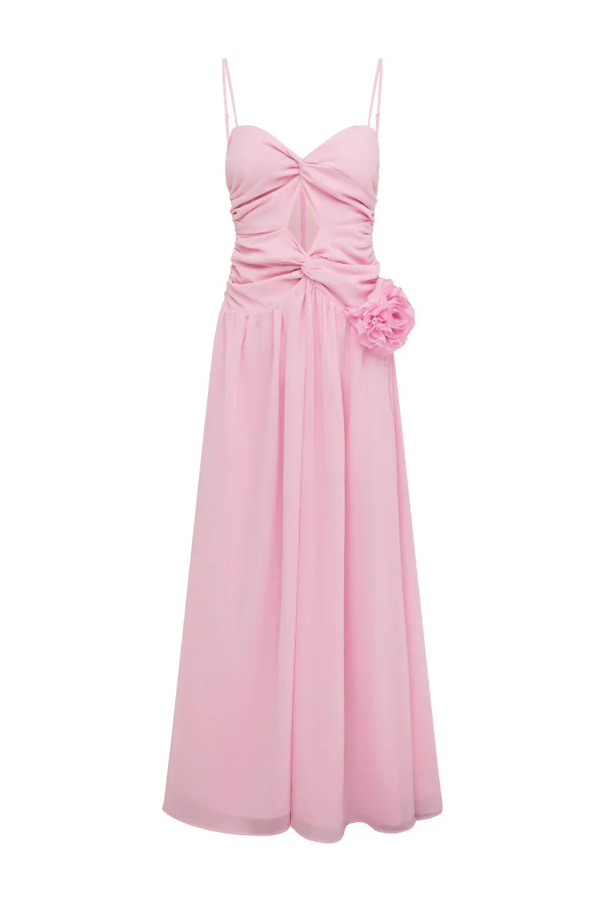 DANIKA SIDE SLIT MAXI DRESS - MUSK