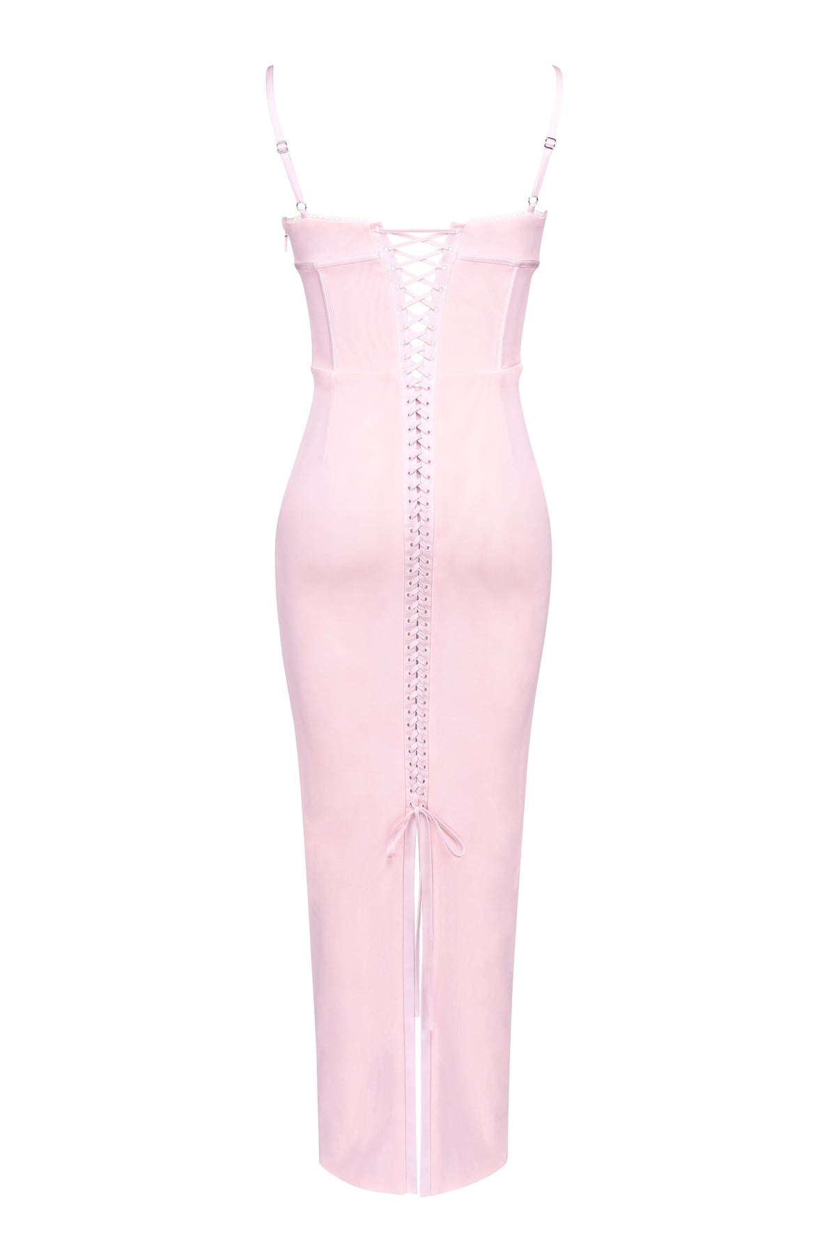 pink mesh bodycon maxi dress